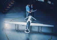 experimental drone inside hanger